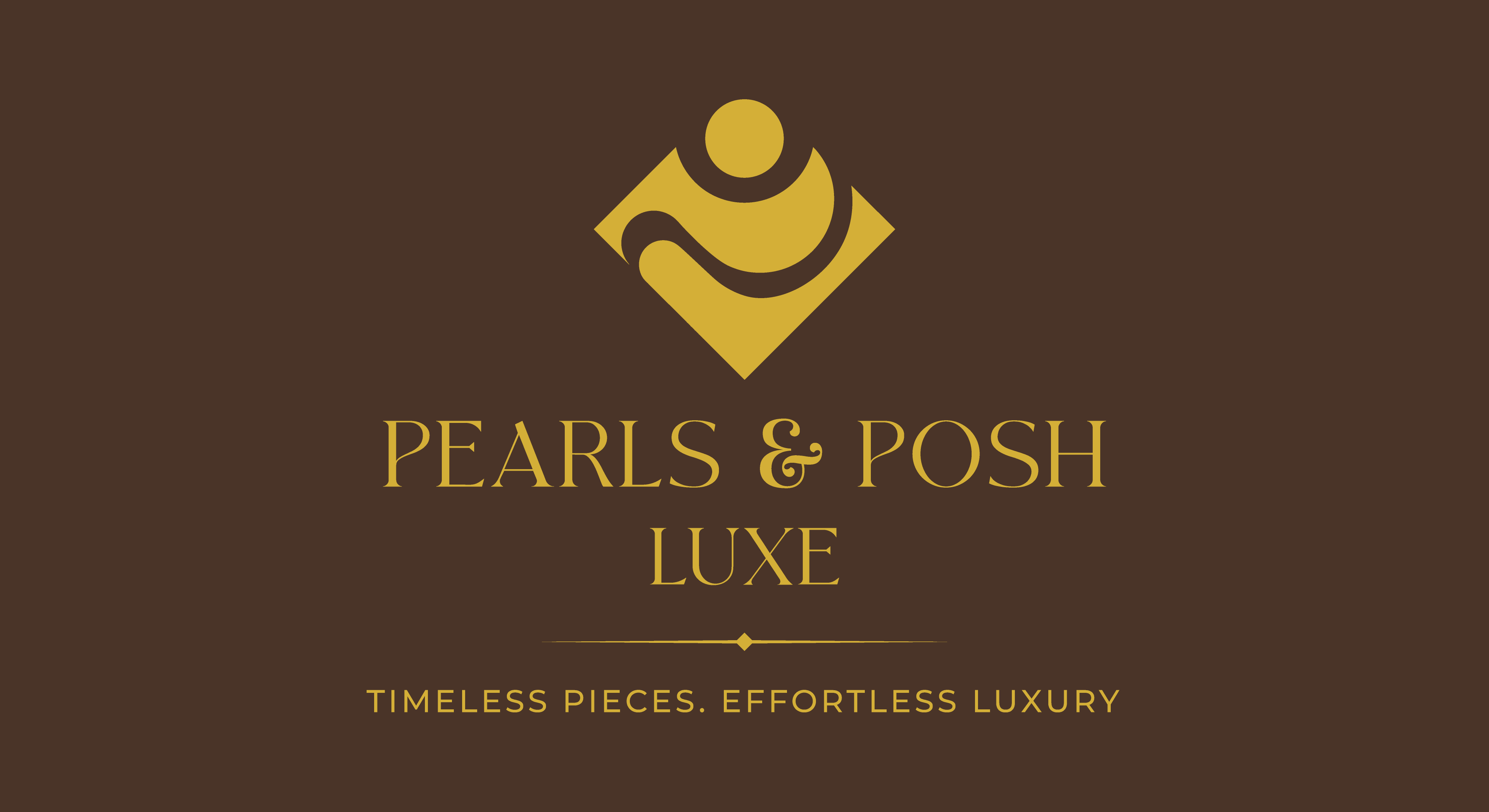 Premium lockup — gold on espresso brown